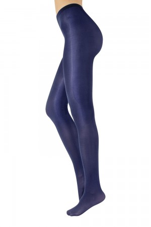 Calzitaly 70 den kiiltävät sukkahousut, väri glossy blue