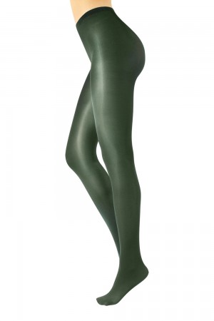Calzitaly 70 den kiiltävät sukkahousut, väri glossy green