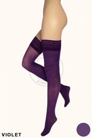 Fiore Ester 40 den mikrokuitu stay up sukat, poistuvat värit, violet